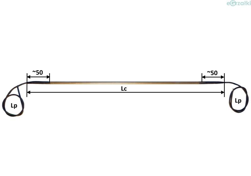 Grzałka dwustronnie zasilana, typ I 1400W 115V długość 4000mm