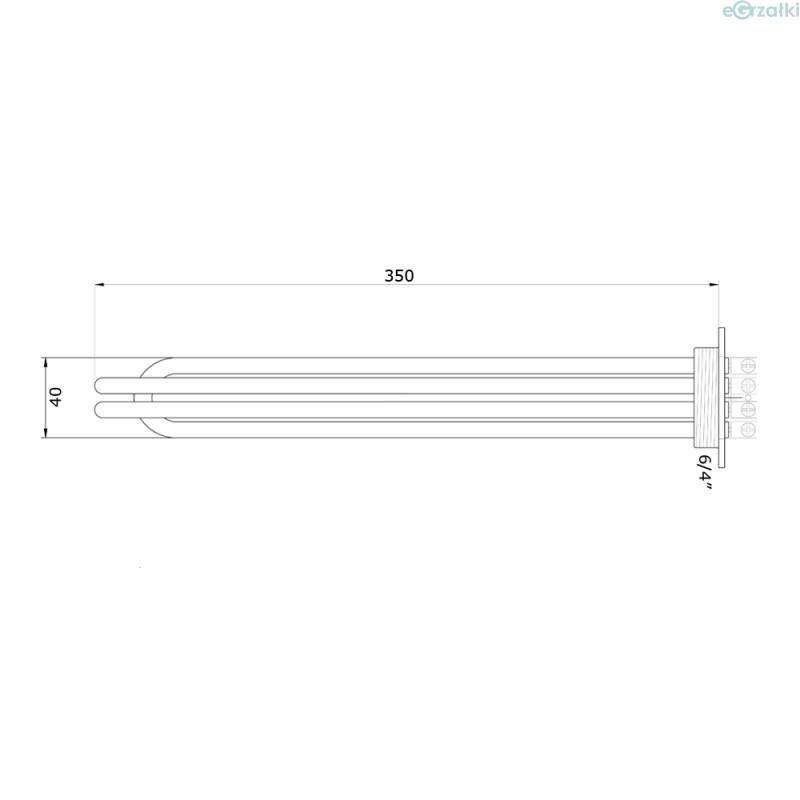 Grzałka do ogrzewacza wody 4,5kW (3x1,5kW), G 1 1/2" ; G 5/4" (1 1/4")