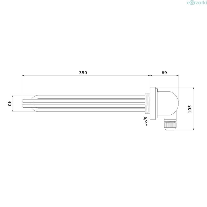 HEATING ELEMENT FOR WATER HEATERS WITH CONNECTION PROTECTION 4500W 3x400V 5/4"