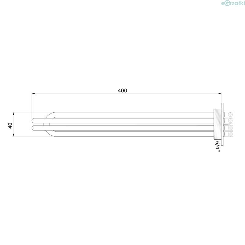 Heater for water heater 6kW (3x2kW), G 1 1/2 "/ G 1 1/4"