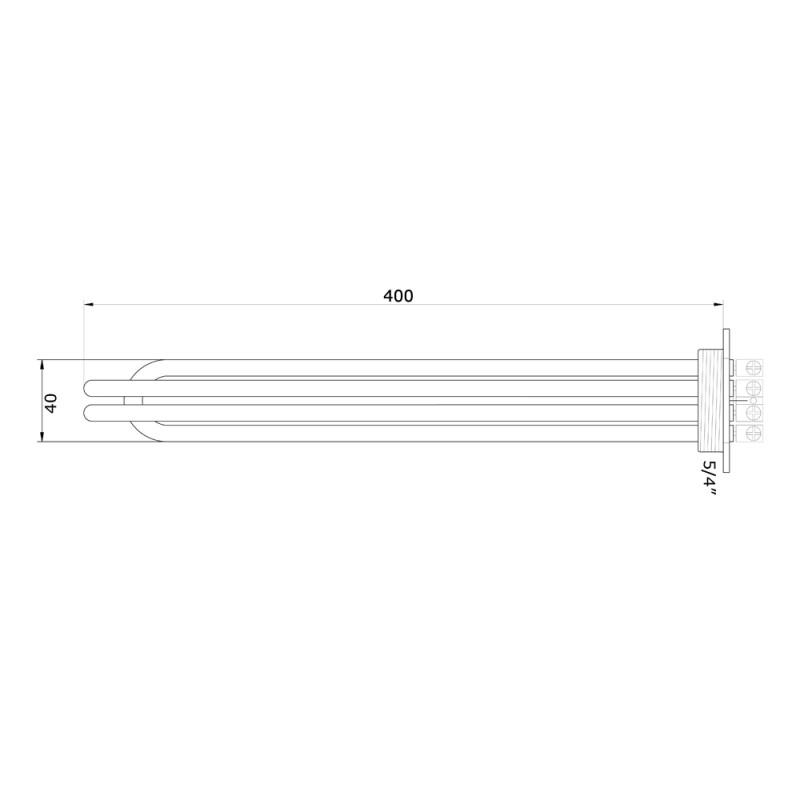 Heater for water heater 6kW (3x2kW), G 1 1/2 "/ G 1 1/4"